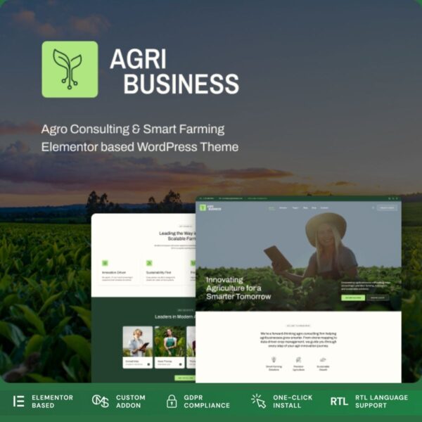 Agribusiness - Agriculture Business Consulting WordPress Theme $4.49