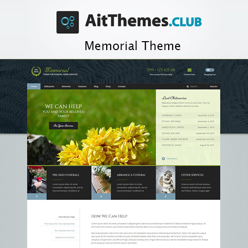 AIT Memorial WordPress Theme - Download $4.49