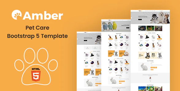 Amber – Pet Care Bootstrap 5 Template