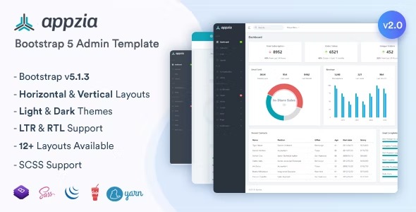 Appzia – Responsive Bootstrap 5 Admin Dashboard