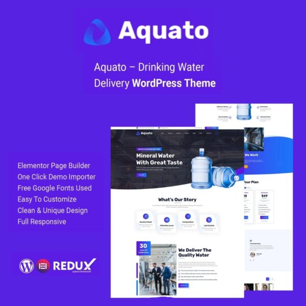 Aquato – Drinking Water Delivery WordPress Theme - Download $4.49