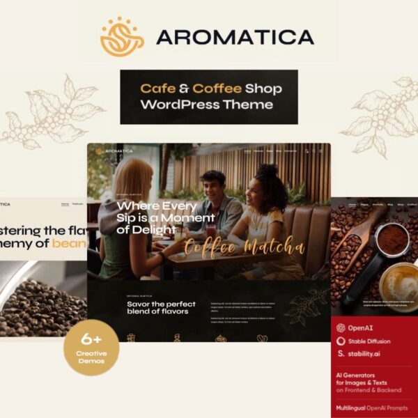 Aromatica - Cafe & Coffee Shop WordPress Theme $4.49