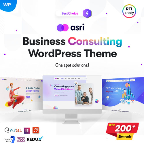 Asri - Multi-Purpose Elementor WordPress Theme - Download $4.49