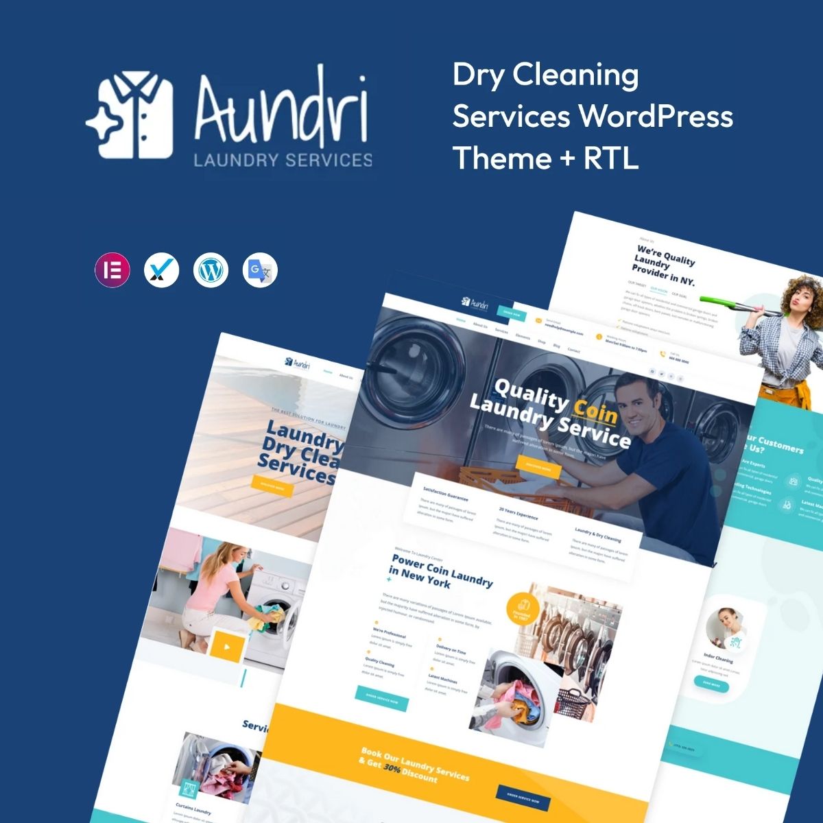 Aundri - Dry Cleaning Services WordPress Theme + RTL $4.49 Aundri - Dry Cleaning Services WordPress Theme + RTL $4.49