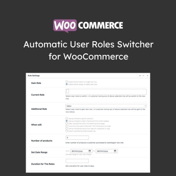 Automatic User Roles Switcher for WooCommerce - Download $4.49