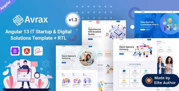 Avrax IT Startup & Digital Services Angular 13 Template