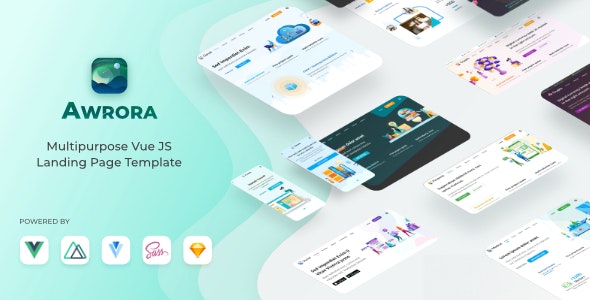 Awrora – Multipurpose Vue JS Landing Page Template