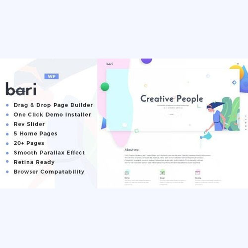 Bari - Portfolio and SEO /Digital Agency WordPress Theme - Download $4.49
