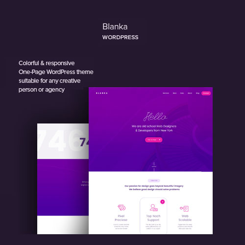 Blanka - One Page WordPress Theme - Download $4.49