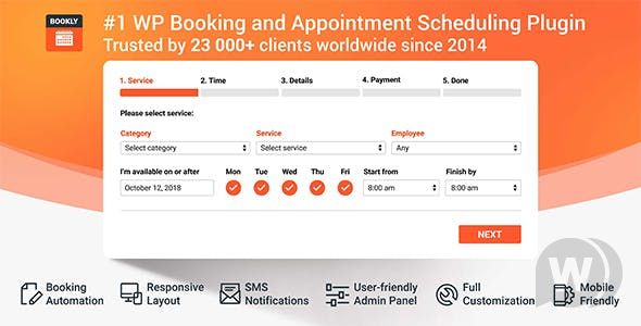 Bookly PRO – Appointment Booking and Scheduling Software System With All Addons