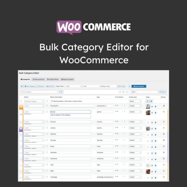 Bulk Category Editor for WooCommerce - Download $4.49