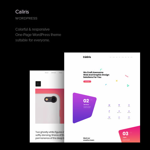 Caliris - Responsive One Page WordPress Theme - Download $4.49