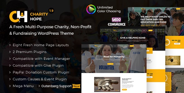 Charity Hope – Child Adoption Service & Charity Nonprofit WordPress Theme Download