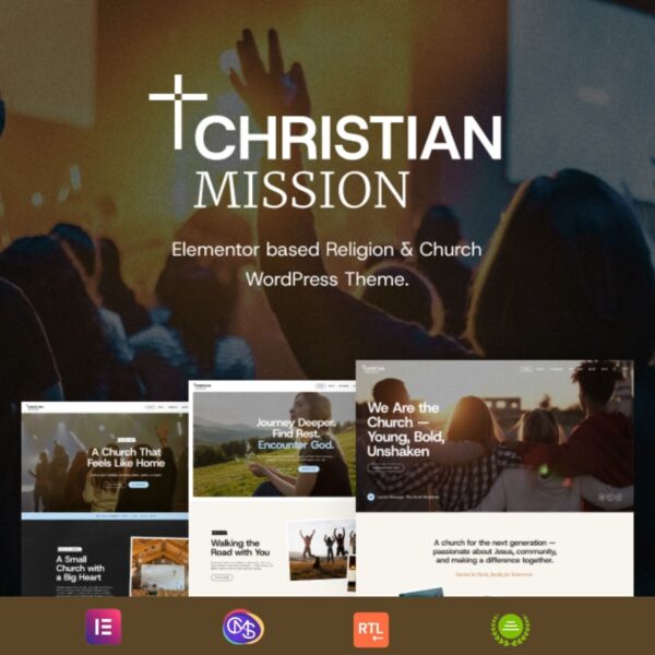 Christian Mission - Religious Events & Retreats Church WordPress Theme $4.49