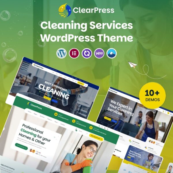ClearPress - Cleaning Services WordPress Theme $4.49