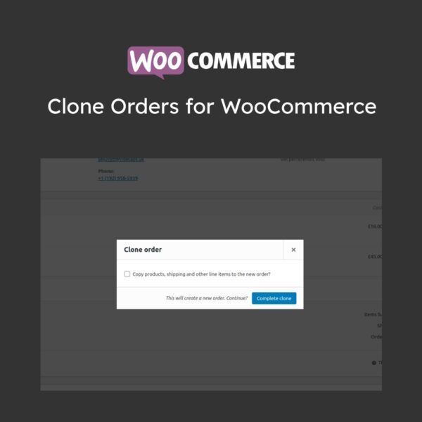 Clone Orders for WooCommerce - Download $4.49