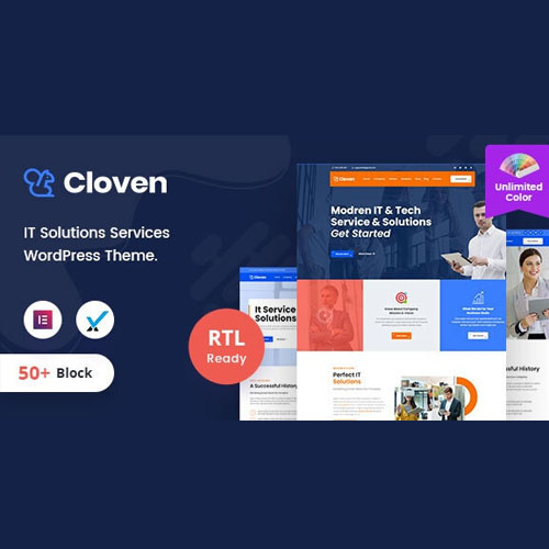 Cloven - IT Solutions Services Company WordPress Theme + RTL - Download $4.49