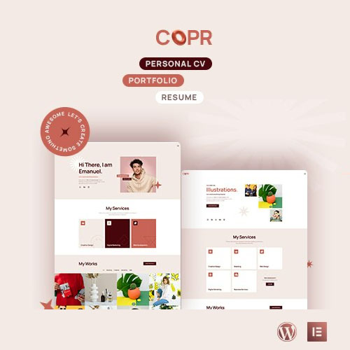 Copr - One Page Personal Portfolio, CV and Resume WordPress Theme - Download $4.49
