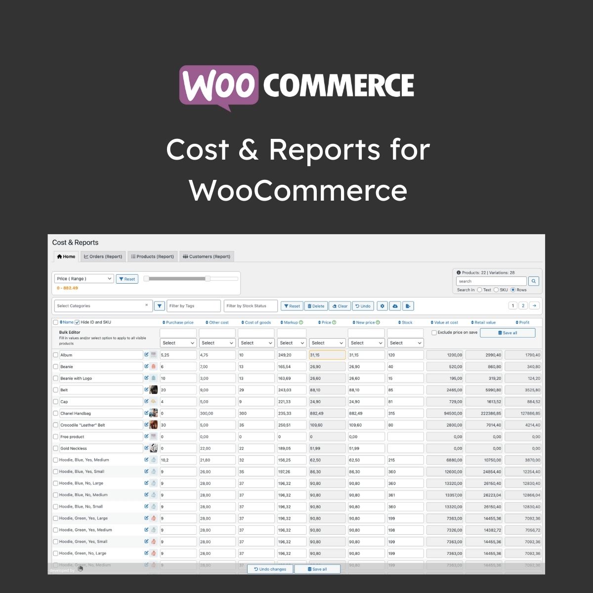 Cost & Reports for WooCommerce - Download $4.49 Cost & Reports for WooCommerce - Download $4.49