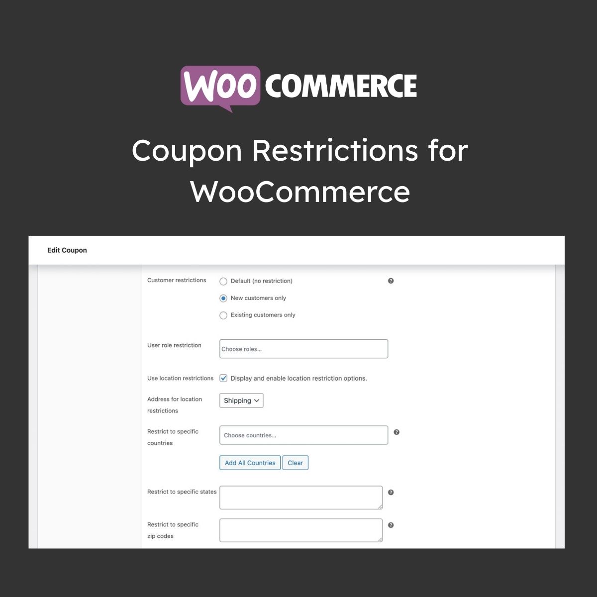 Coupon Restrictions for WooCommerce - Download $4.49 Coupon Restrictions for WooCommerce - Download $4.49