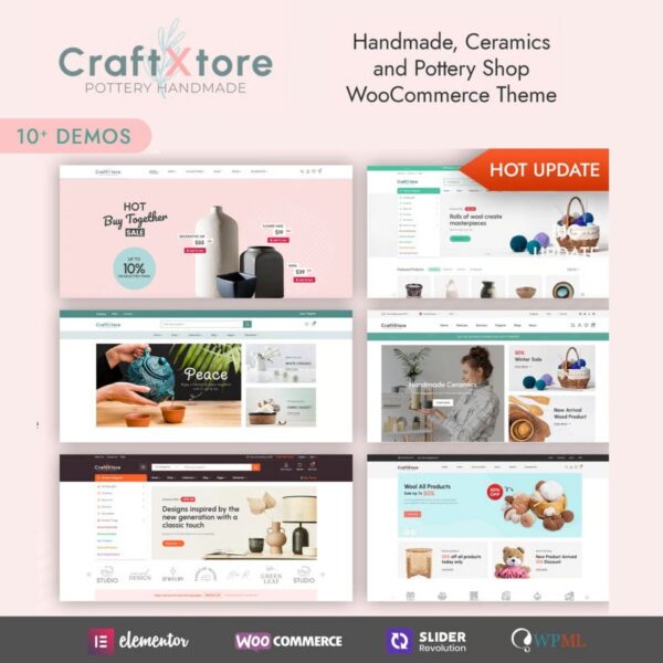 CraftXtore - Handmade, Ceramics and Pottery Shop WooCommerce Theme $4.49
