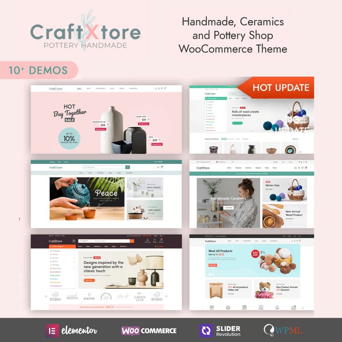 CraftXtore - Handmade, Ceramics and Pottery Shop WooCommerce Theme $4.49 CraftXtore - Handmade, Ceramics and Pottery Shop WooCommerce Theme $4.49