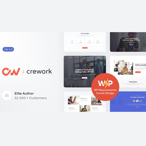 Crework | Coworking and Creative Space WordPress Theme - Download $4.49