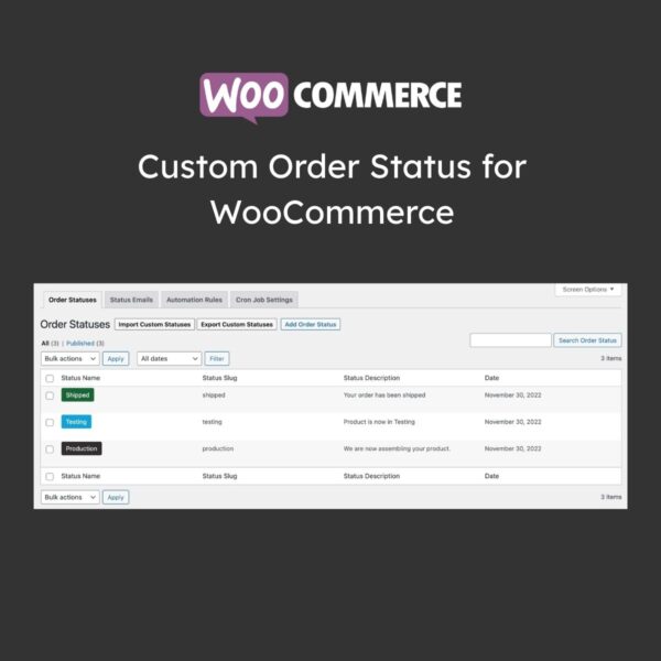 Custom Order Status for WooCommerce - Download $4.49