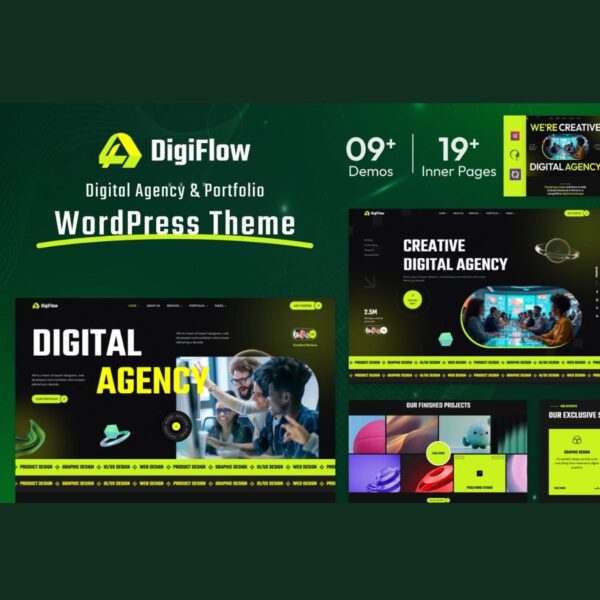DigiFlow - Digital Agency WordPress Theme - Download $4.49