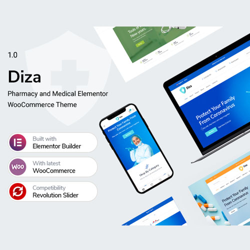 Diza - Pharmacy Store Elementor WooCommerce Theme - Download $4.49