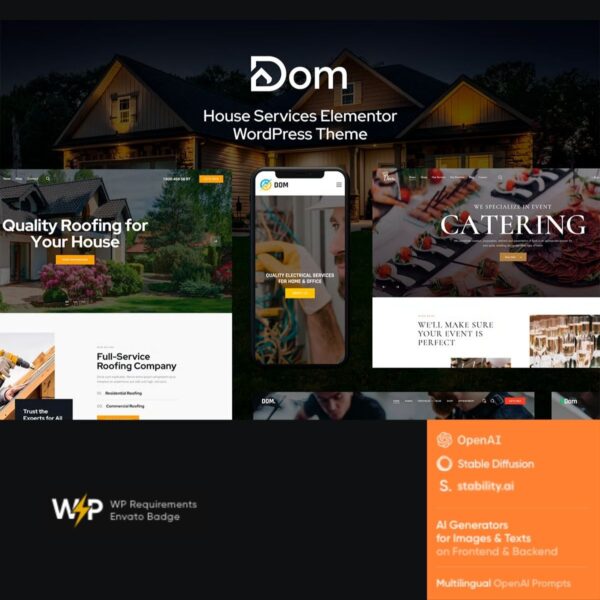 Dom - House Services Elementor WordPress Theme - Download $4.49