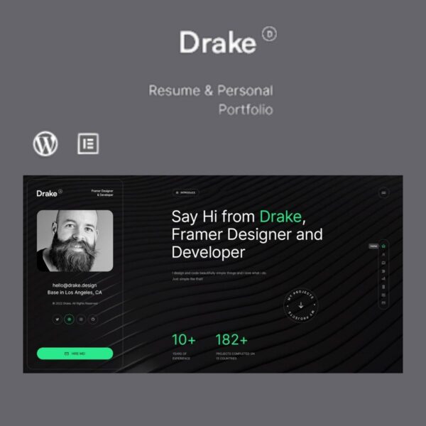 Drake Portfolio Theme - Download $4.49