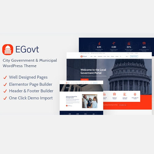EGovt - City Government WordPress Theme - Download $4.49