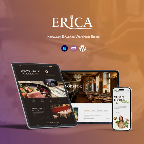 Erica - Restaurant & Coffee WordPress Theme - Download $4.49