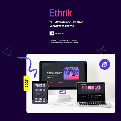 Ethrik - Creative & NFT Affiliate WordPress Theme - Download $4.49