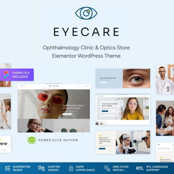 Eye Care - Eye Clinic & Family Optometrist WordPress Theme - Download $4.49