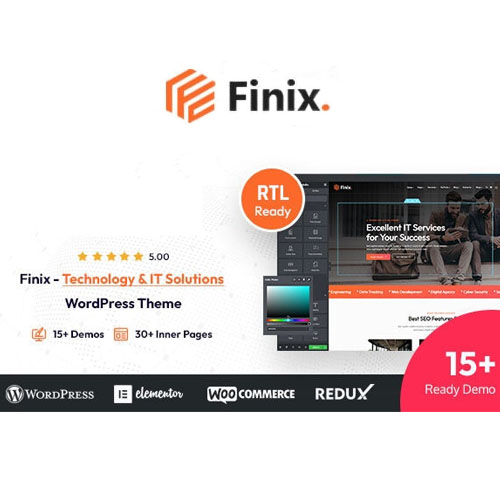 Finix - Technology & IT Solutions WordPress Theme + RTL Ready - Download $4.49