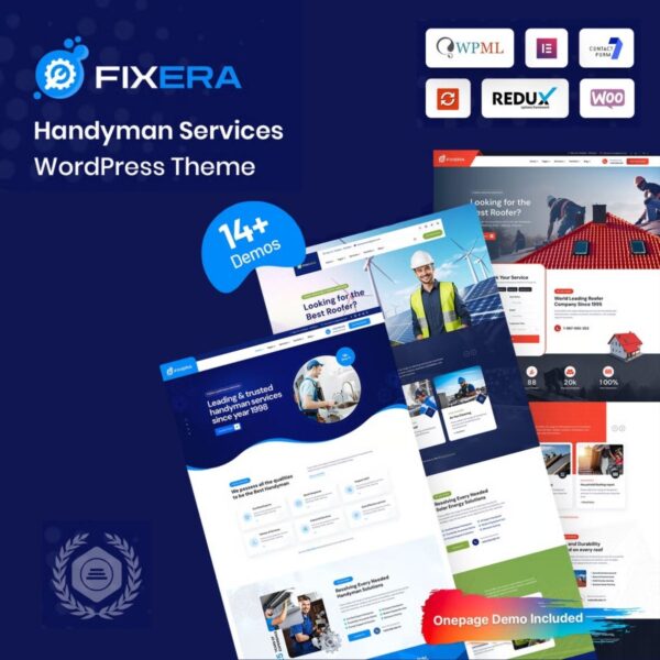 Fixera - Handyman Services WordPress Theme $4.49