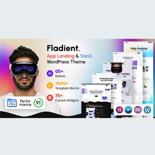 Fladient - App Landing Page WordPress Theme - Download $4.49