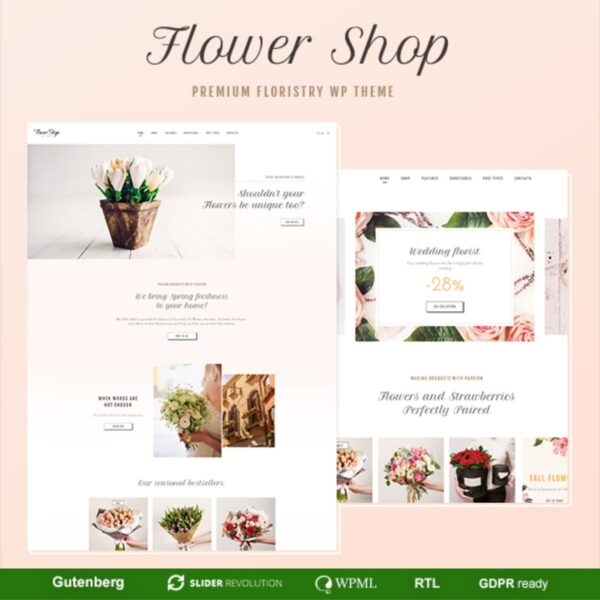 Flower Shop - Decoration Store and Floristic WordPress Theme $4.49