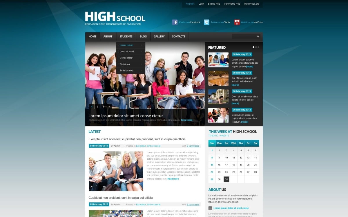 Free Education WordPress Theme Free Education WordPress Theme