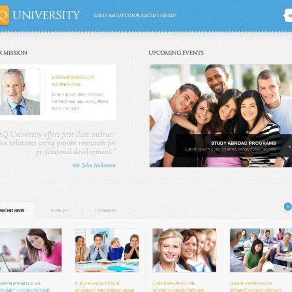 Free Responsive University Web Design for WordPress