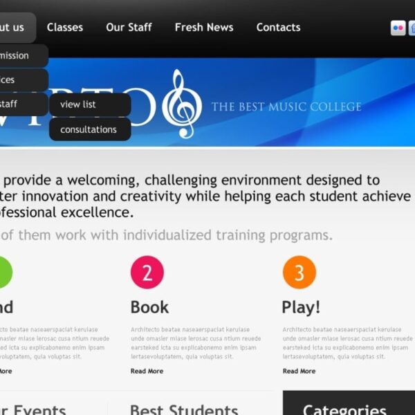 Free WordPress Theme for Music Schools