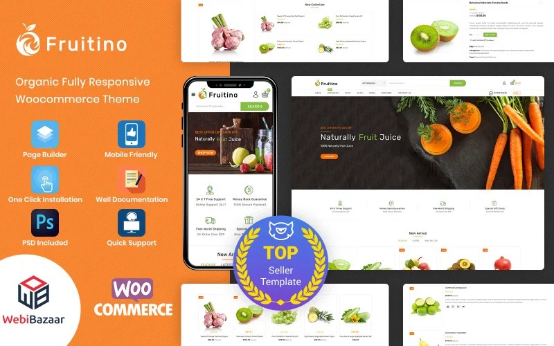 Fruitino – Food & Grocery Store WooCommerce Theme Template Monster Fruitino – Food & Grocery Store WooCommerce Theme Template Monster
