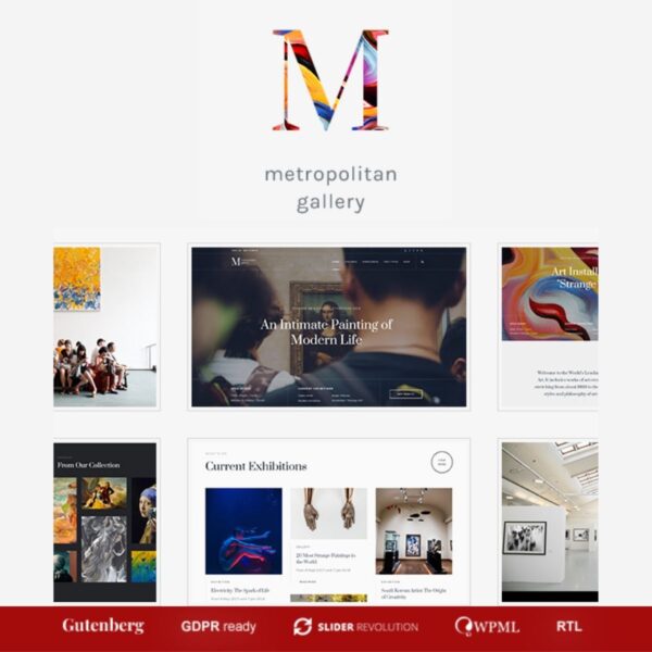 Galleria Metropolia - Art Museum & Exhibition Gallery Theme $4.49