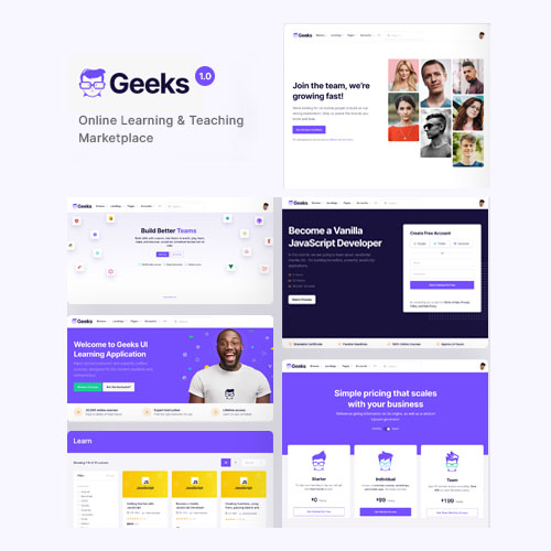 Geeks - Online Learning Marketplace WordPress Theme - Download $4.49
