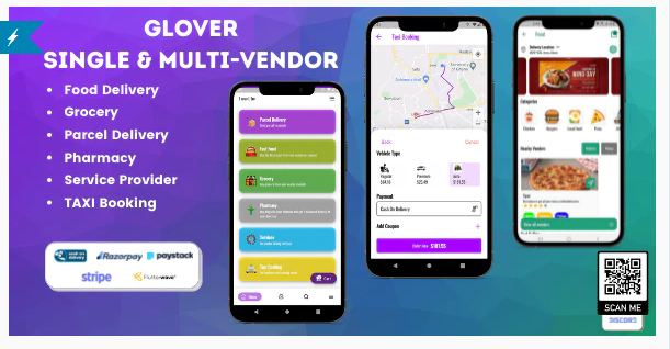 Glover – Grocery, Food, Pharmacy Courier & Service Provider + Backend + Driver & Vendor app Glover – Grocery, Food, Pharmacy Courier & Service Provider + Backend + Driver & Vendor app