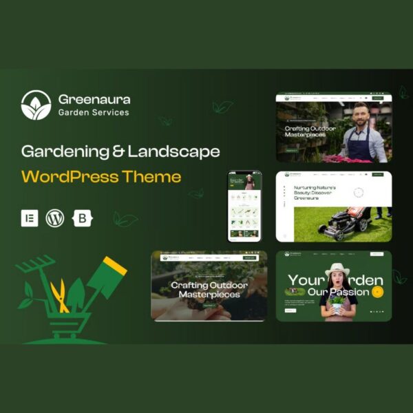 Greenaura - Gardening & Landscaping WordPress Theme $4.49