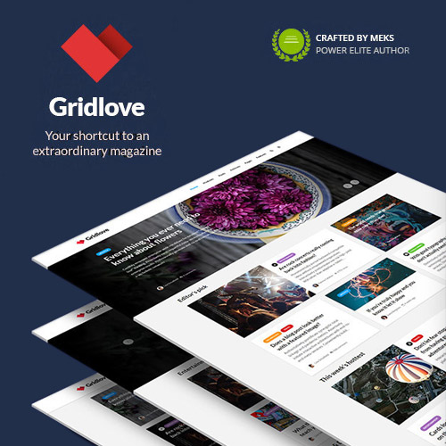 Gridlove - Creative Grid Style News & Magazine WordPress Theme - Download $4.49
