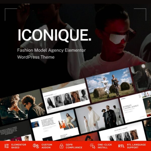 Iconique - Fashion Model Agency WordPress Theme $4.49